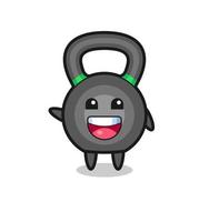 glad kettlebell söt maskot karaktär vektor