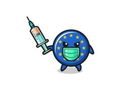 Abbildung der Euro-Flagge zur Bekämpfung des Virus vektor