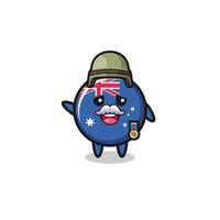 süße Australien-Flagge als Veteranen-Cartoon vektor