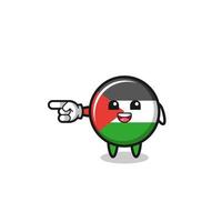 palestinska flagga tecknad med pekande vänster gest vektor