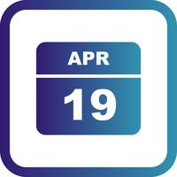 19 april Datum på en enkel dagskalender vektor