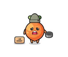 süße Karottenbettler-Cartoon-Figur vektor