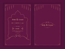 indisk bröllop kortmall med mandala digital inbjudan design vektor