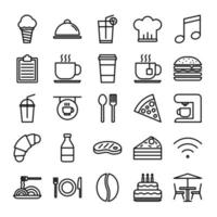 Restaurant Umriss Icon Set vektor