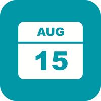 15. August Datum an einem Tageskalender vektor