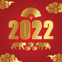 chinesisches neujahr 2022 jahr des tigers vektor
