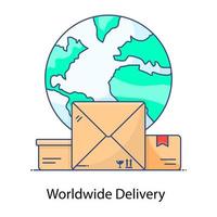 Icon-Design für weltweite Lieferung ein bearbeitbarer Vektor der internationalen Logistik