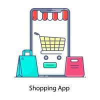vektor för shopping app platt ikon för online-utgifter