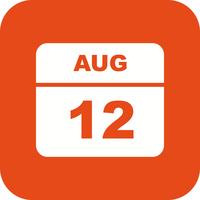 12. August Datum an einem Tageskalender vektor