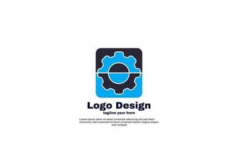 Lager abstrakt kreatives Zahnradkonzept Logo-Design-Vorlage vektor