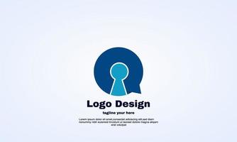 Illustrator digitales Logo Sperre Chat-Design-Konzept Ihr Unternehmen vektor