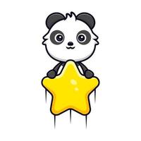 niedliche Panda-Maskottchen-Cartoon-Symbol. Kawaii-Maskottchen-Charakterillustration für Aufkleber, Poster, Animationen, Kinderbücher oder andere digitale und gedruckte Produkte vektor