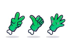 Design der Zombie-Hand-Set Cartoon-Symbol Illustration vektor