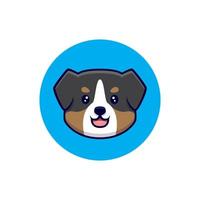 süße australische schäferhund avatar cartoon icon illustration vektor