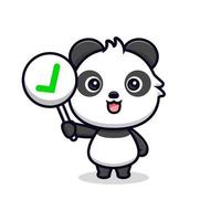 niedliche Panda-Maskottchen-Cartoon-Symbol. Kawaii-Maskottchen-Charakterillustration für Aufkleber, Poster, Animationen, Kinderbücher oder andere digitale und gedruckte Produkte vektor