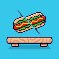 Hot Dog durchgestrichene Cartoon-Vektor-Symbol-Illustration vektor