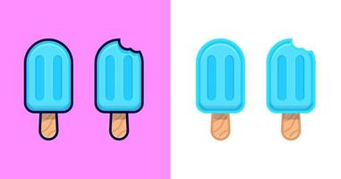 Design von blauem Eis in unterschiedlicher Art Cartoon-Vektor-Symbol-Illustration vektor