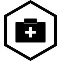 första hjälpen box icon design vektor