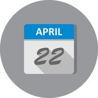 22 april Datum på en enkel dagskalender vektor