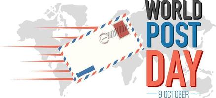 World Post Day banner med ett kuvert vektor