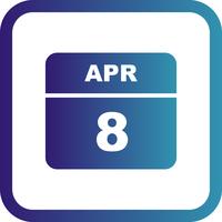8 april Datum på en enkel dagskalender vektor