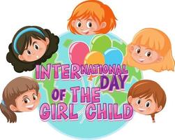 internationella dagen för flicka barn banner design vektor