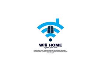abstrakt smart hem hus signal wifi trådlös logotyp vektor