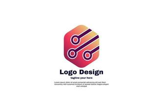 Vektor buntes Tech-Polygon-Logo-Design