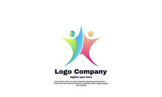 Vektor Sterne Erfolg Menschen Pflege Logo Design Symbole