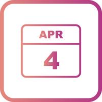 4. April Datum für einen Tagkalender vektor