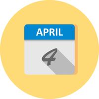 4 april Datum på en enda dagskalender vektor