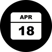 18 april Datum på en enkel dagskalender vektor
