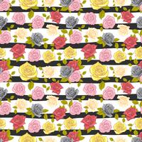 nahtloses Muster der Blumenrose, nahtloses Muster der Vektorblumenrose, Blumenhintergrund vektor