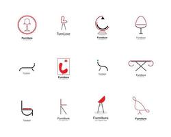 Möbel-Logo-Bundle für Unternehmen .einfache und moderne .Vector-Grafiken vektor