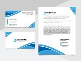 abstrakte Visitenkarten-Briefkopfvorlagen-Set, blaue und weiße Briefpapierdesign-Kollektion vektor