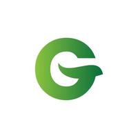 bokstaven g alfabetet naturliga gröna ikoner blad logotyp vektor