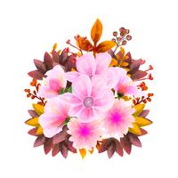 Bukett akvarell, blomma vektor blommig uppsättning. Färgrik blommig samling med löv och blommor, teckning vattenfärg.