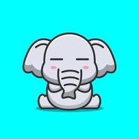süßer Elefant mit faulem Ausdruck und Emoticon vektor