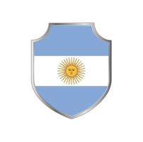 Argentinas flagga med metall sköld ram vektor