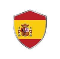 Spaniens flagga med silverram vektor