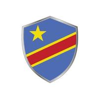 Flagge der Republik Kongo mit silbernem Rahmen vektor