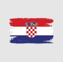 flagge von kroatien mit pinselstil vektor