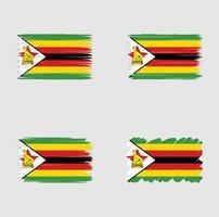 samlingsflagga för zimbabwe vektor