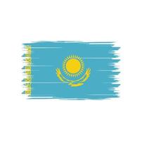 kazakstan flagga vektor med akvarell borste stil