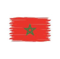 Marocko flagga vektor med akvarell borste stil