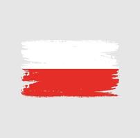 Polens flagga med borste stil vektor