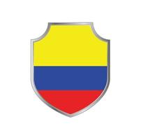 Colombia flagga med metall sköld ram vektor