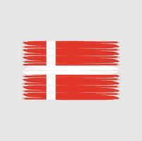 Danmarks flagga med grunge stil vektor