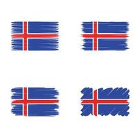 Sammlungsflagge von Island vektor