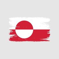 Flagge von Grönland mit Pinselstil vektor
